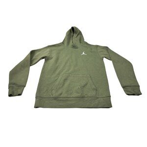 Jordan Youth XL Olive Green Pullover Hoodie With Kangaroo Pocket & Embroidered J